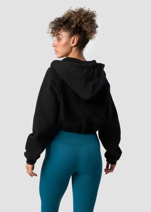 Icaniwill - Everyday Cropped Hoodie Svart