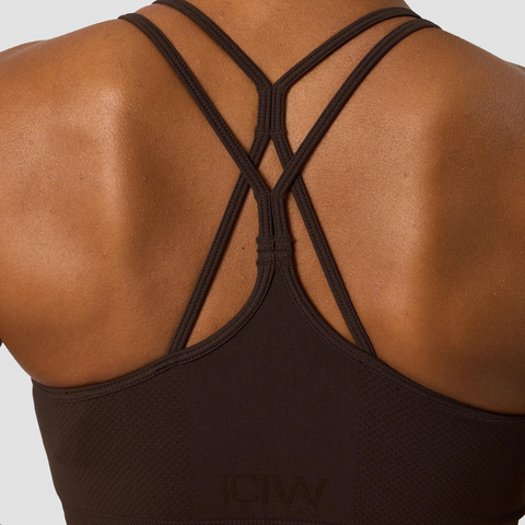 Icaniwill - Define seamless scrunch sports bra dark brown