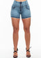 Freddy WR.UP® - Snug shorts high waist blue marble
