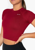 Famme – Seamless Cropped T-shirt Röd